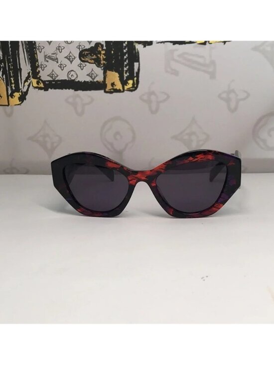 New Authentic Prada PR07YSF Women’s Sunglasses – Abstract Orange Frame / Violet main image 7